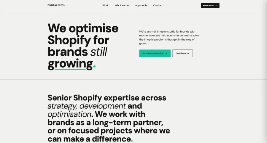Digital Fresh homepage screenshot